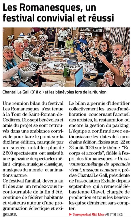 article Midi Libre Bilan Romanesques